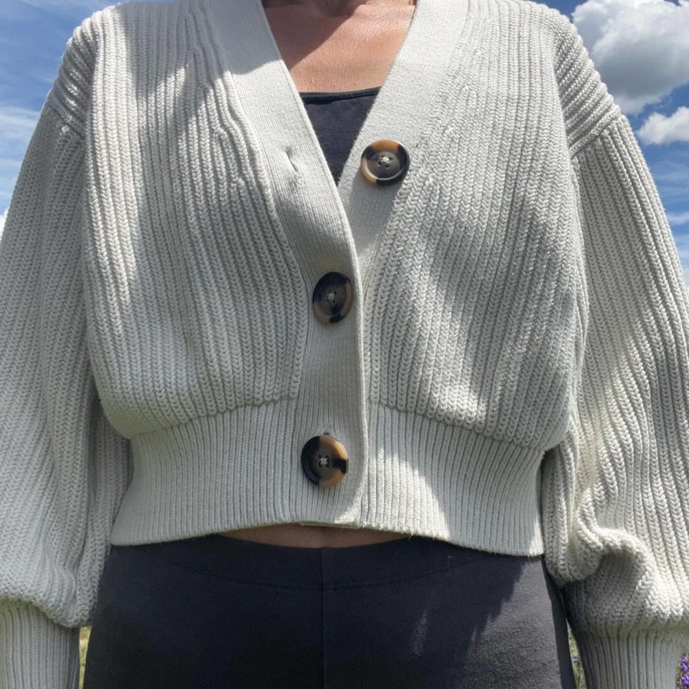 White flowy sweater cardigan the